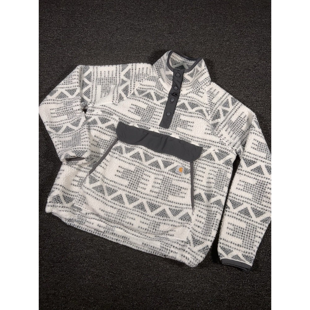 Carhartt Women's Relaxed Fit Fleece Pullover Snap Sherpa Aztec Size Large
